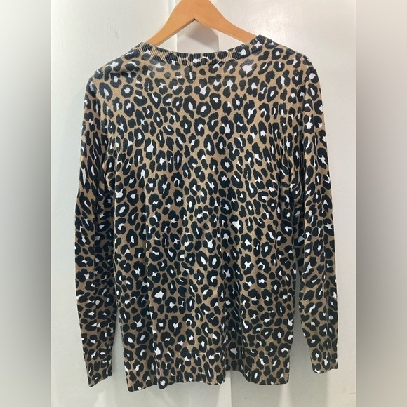 Michael Michael Khors Leopard Print Vneck Sweater Small - Picture 4 of 6